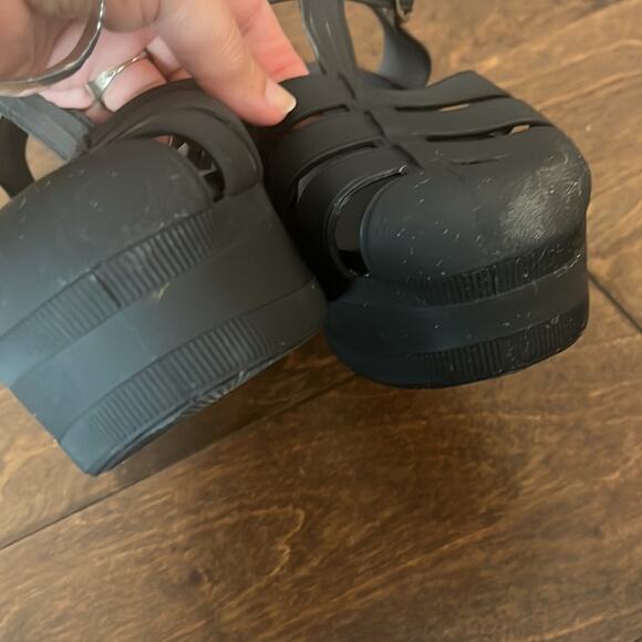 NWOT Jeffrey Campbell Candied Black Rubber Platform Sandals - Picture 7 of 10